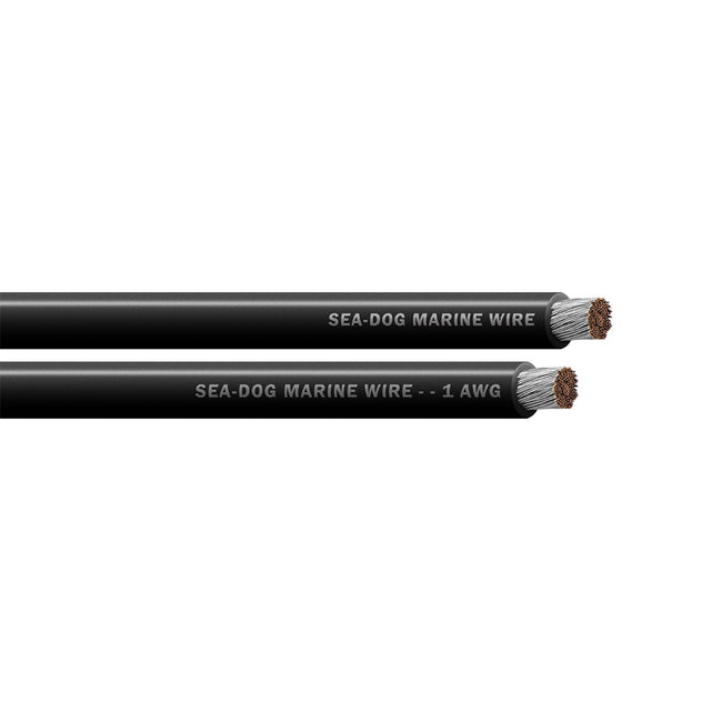 Sea-Dog 1 AWG Black Battery Cable - 25' [8001010]