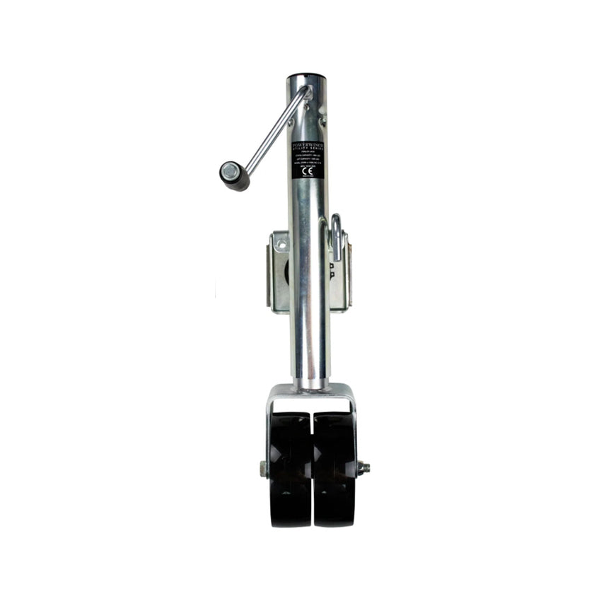 Powerwinch Utility Series Jack - 1500lb, Weld-On, Double Wheel, Zinc [21500-J-1500-W2-Z-R]