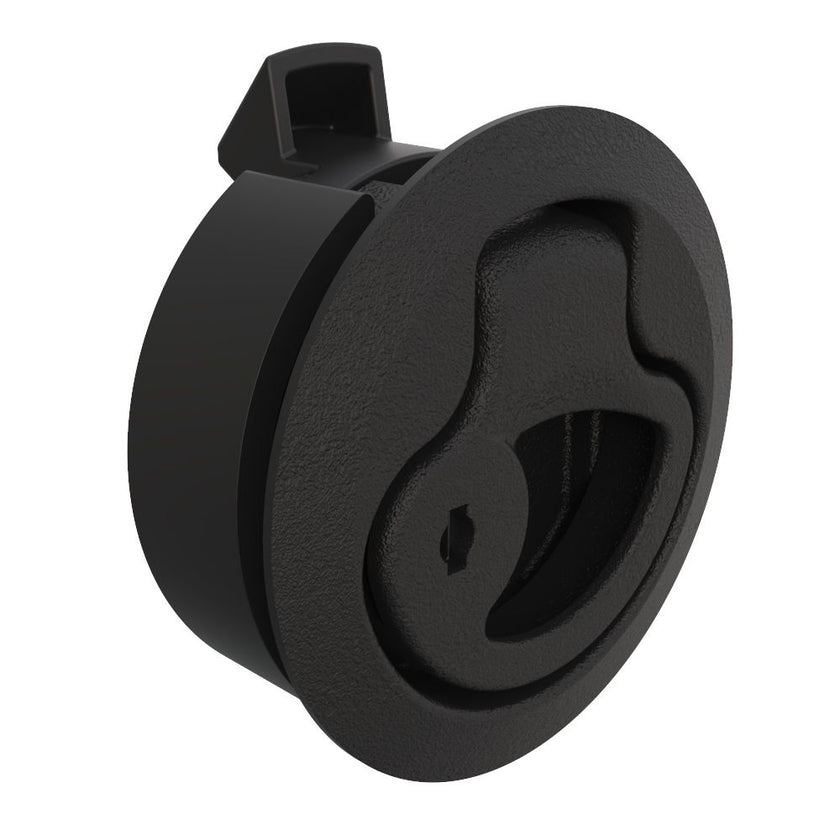 Southco Push-to-Close Latch, Medium Size, Key Locking, 2 - 7mm Grip, Plastic, Natural - Black [M1-41]