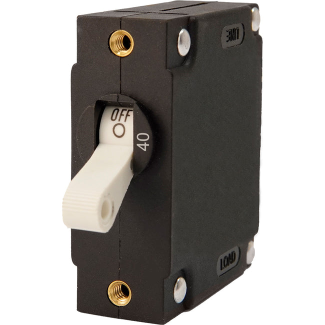 Egis A Series White Toggle Panel Mount Circuit Breaker - Single Pole 40A [3201-40]