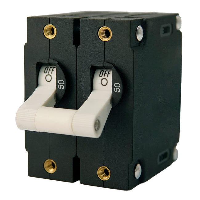 Egis A Series White Toggle Panel Mount Circuit Breaker - Dual Pole 50A [3202-50]