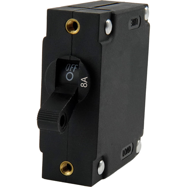Egis A Series Black Toggle Panel Mount Circuit Breaker - Single Pole 8A [3211-08]