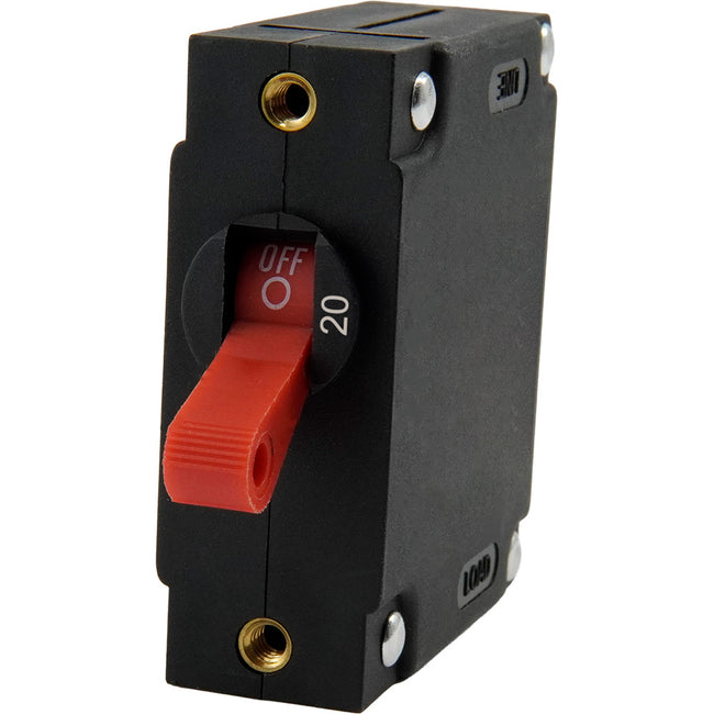 Egis A Series Red Toggle Panel Mount Circuit Breaker - Single Pole 20A [3221-20]