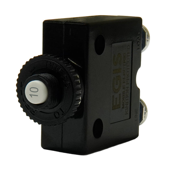 Egis 10A Push Button Panel Mount Circuit Breaker - Screw Terminals [4710-10]