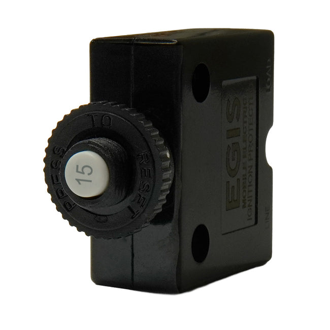 Egis 15A Push Button Panel Mount Circuit Breaker - Spade Terminal [4711-15]