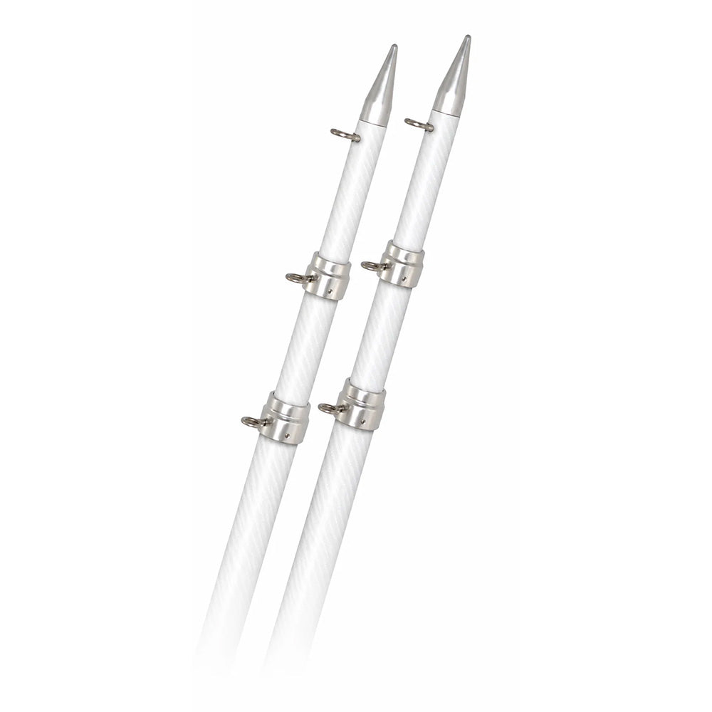 Rupp 18' White Carbon Fiber Telescoping Outrigger Poles 1.5