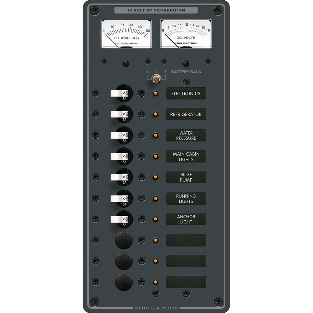 Panel de interruptores de circuito de derivación de palanca de 10 posiciones CC Blue Sea 8082 [8082]