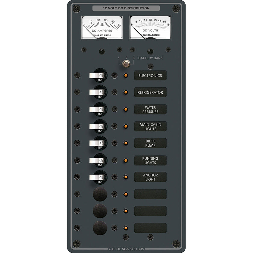 Panel de interruptores de circuito de derivación de palanca de 10 posiciones CC Blue Sea 8082 [8082]
