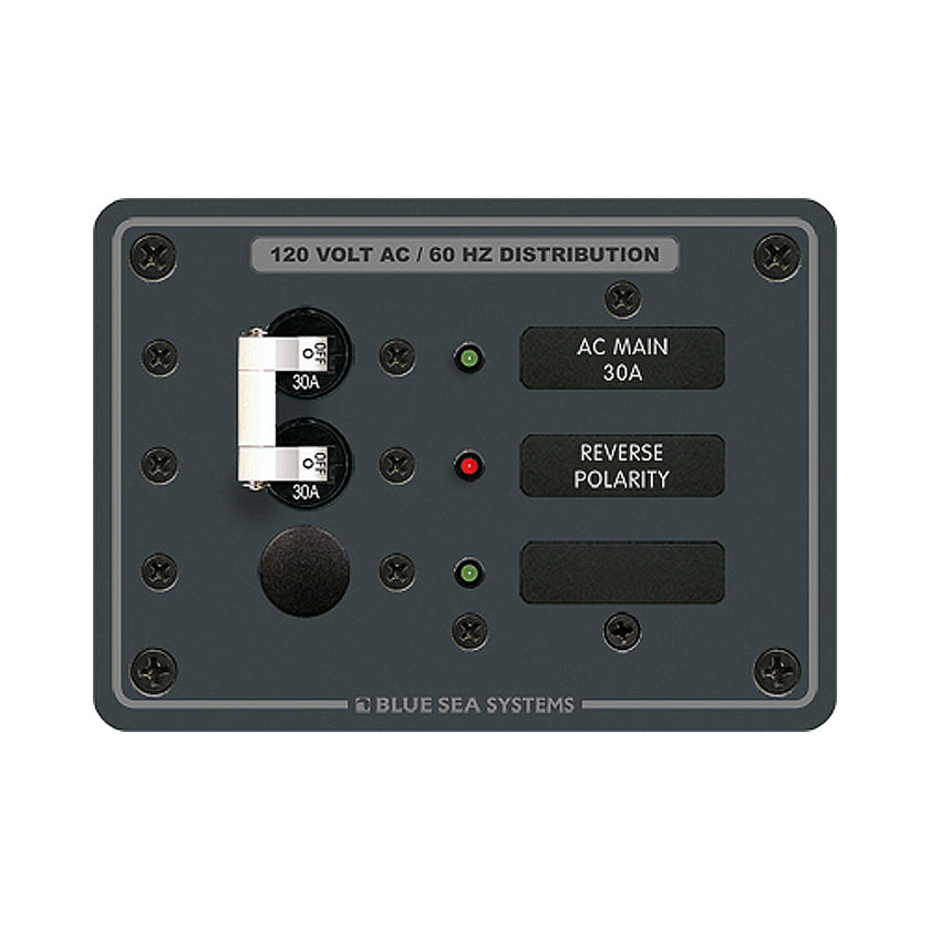 Panel de interruptores de CA Blue Sea 8029, de 1 posición y principal - Interruptores blancos [8029]