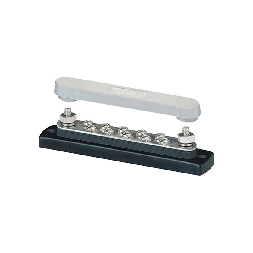 Barra colectora común Blue Sea 2300 de 150 A, 10 terminales de tornillo n.° 8-32 con cubierta [2300]