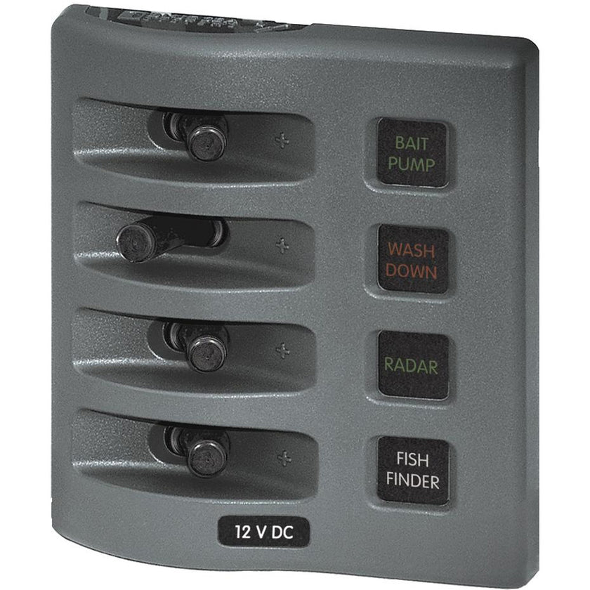 Panel de fusibles impermeable Blue Sea 4304 WeatherDeck - 4 posiciones - Gris [4304]