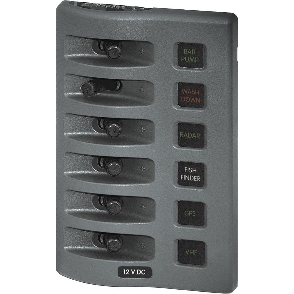 Panel de fusibles impermeable Blue Sea 4306 WeatherDeck - 6 posiciones - Gris [4306]