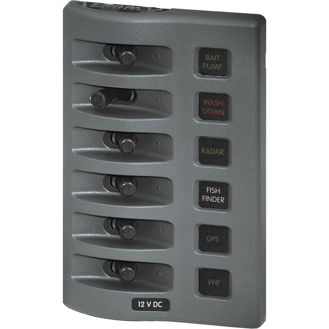Panel de fusibles impermeable Blue Sea 4306 WeatherDeck - 6 posiciones - Gris [4306]