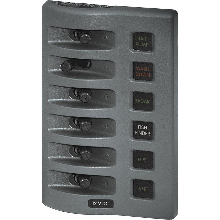 Panel de fusibles impermeable Blue Sea 4306 WeatherDeck - 6 posiciones - Gris [4306]