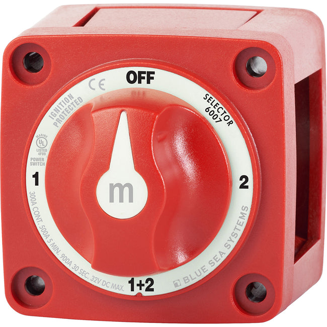 Selector de batería Blue Sea 6007 Serie m (Mini) de cuatro posiciones, rojo [6007]