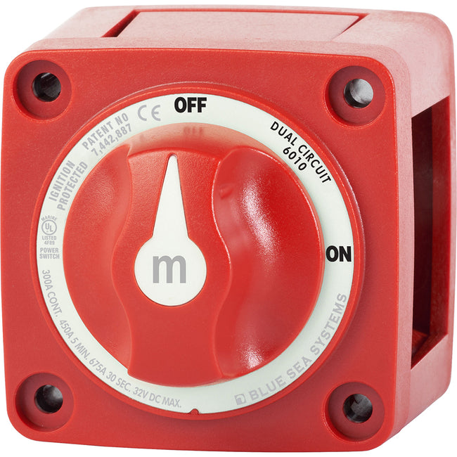 Interruptor de batería Blue Sea 6010 serie m (mini) de doble circuito [6010]
