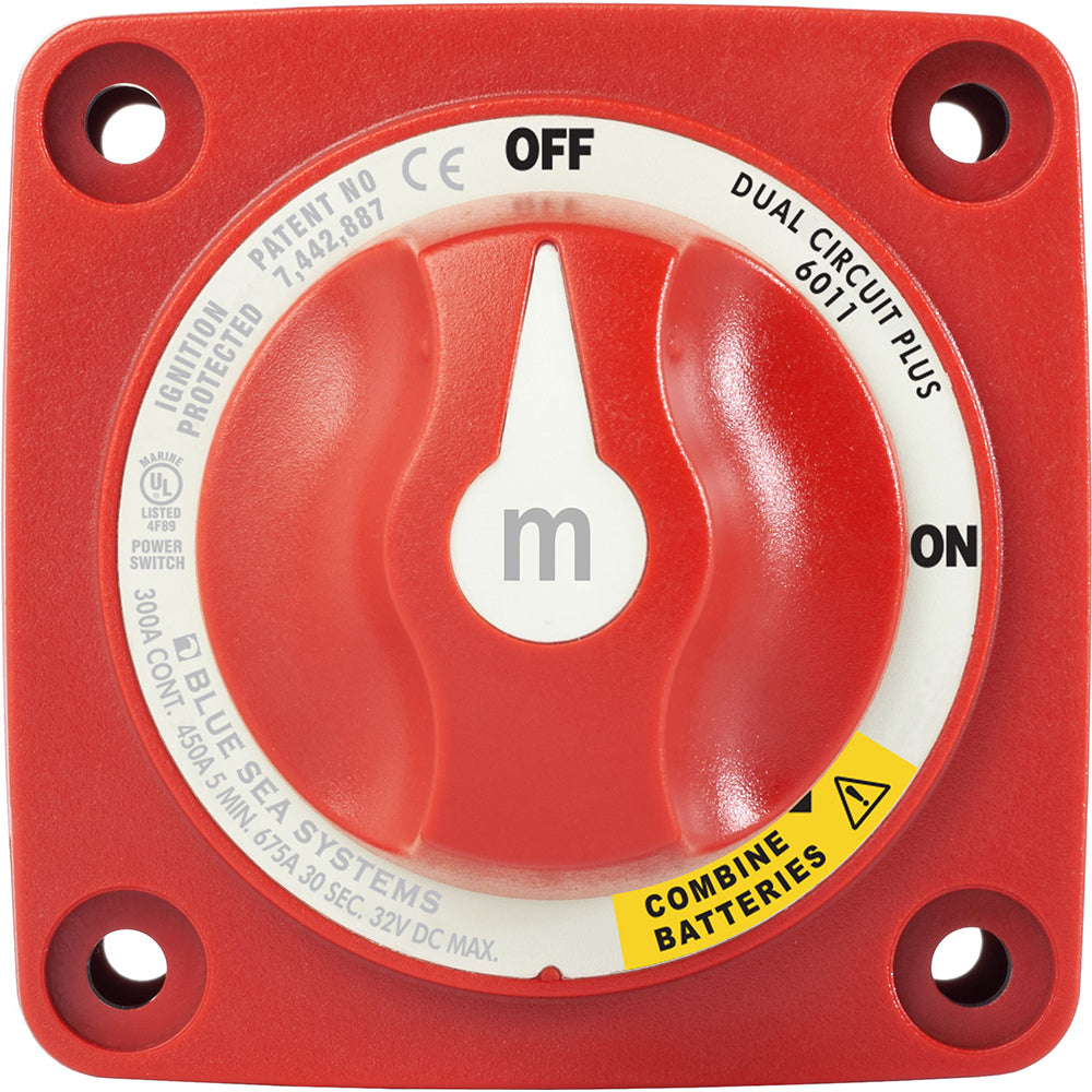 Interruptor de batería Blue Sea 6011 serie m (mini) de doble circuito Plus [6011]