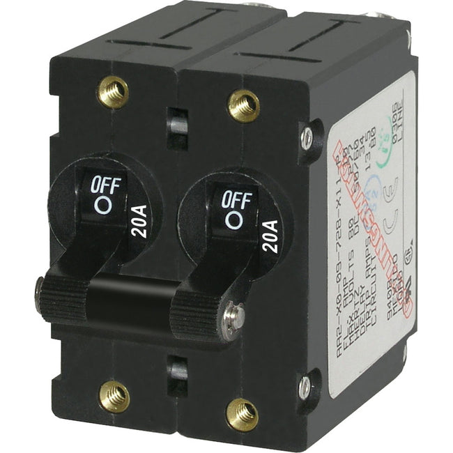 Interruptor basculante bipolar Blue Sea 7236 Serie A - 20 A - Negro [7236]