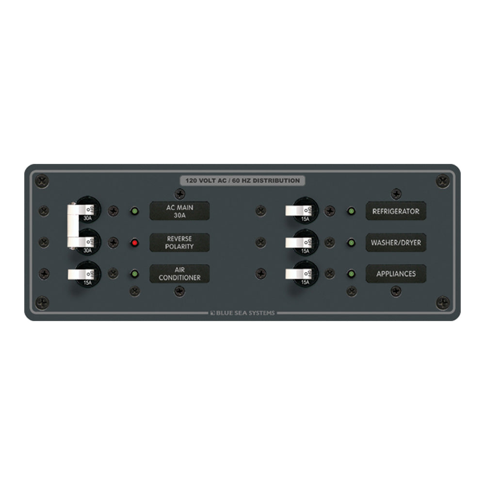 Panel de interruptores de palanca Blue Sea 8099 AC Main +4 posiciones (interruptores blancos) [8099]