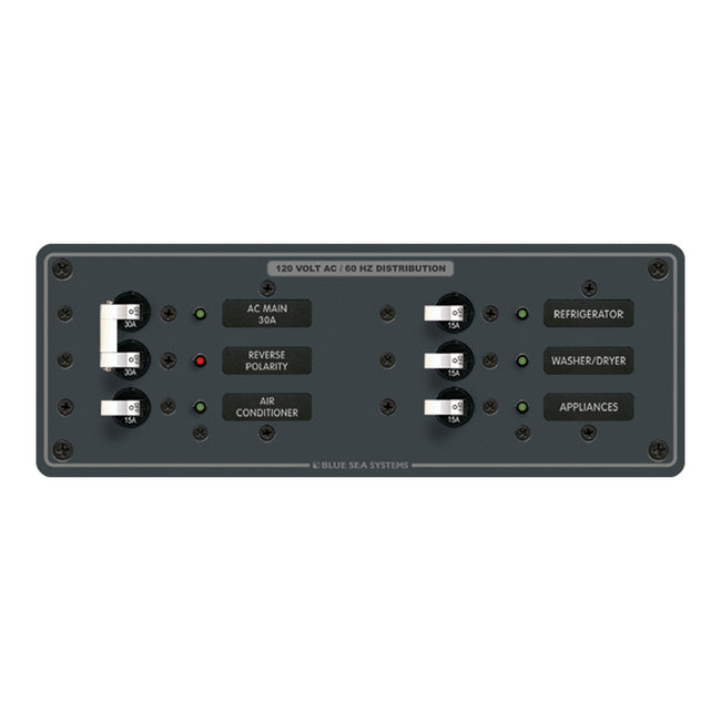 Panel de interruptores de palanca Blue Sea 8099 AC Main +4 posiciones (interruptores blancos) [8099]