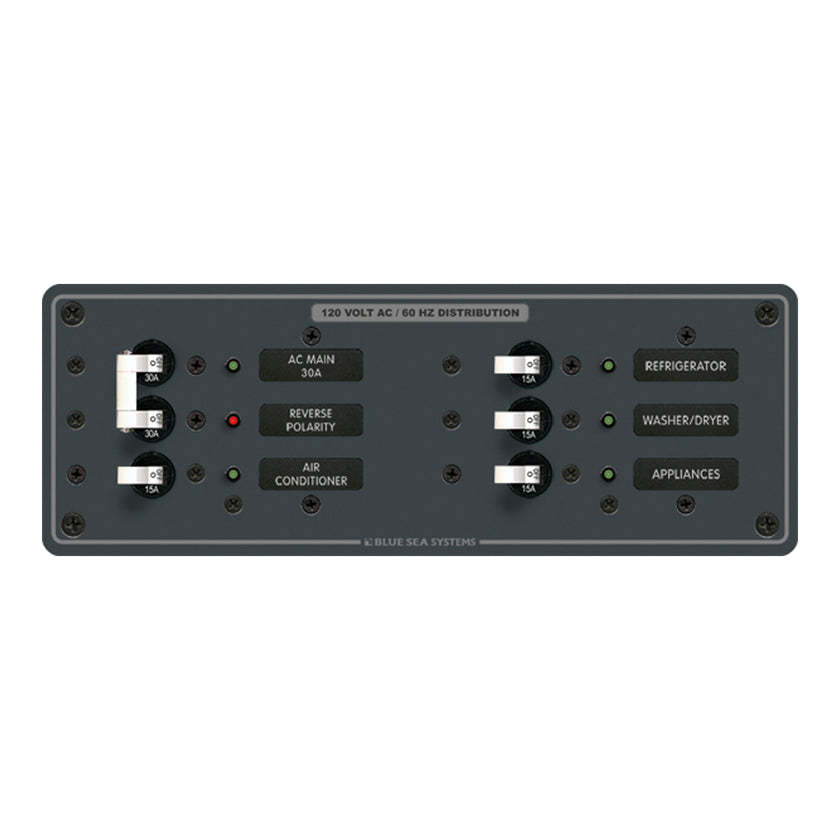 Panel de interruptores de palanca Blue Sea 8099 AC Main +4 posiciones (interruptores blancos) [8099]