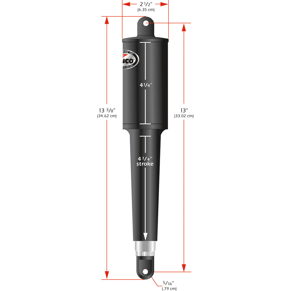 Actuador estándar Lenco serie 102 - 12 V - Carrera de 4-1/4