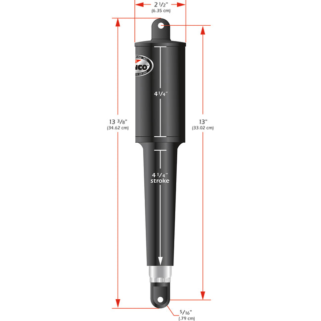 Actuador estándar Lenco serie 102 - 12 V - Carrera de 4-1/4