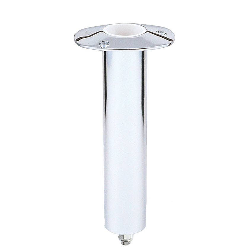 Portacañas empotrado con base giratoria de acero inoxidable de 0 grados de Lee - Tubo extralargo de 2,25