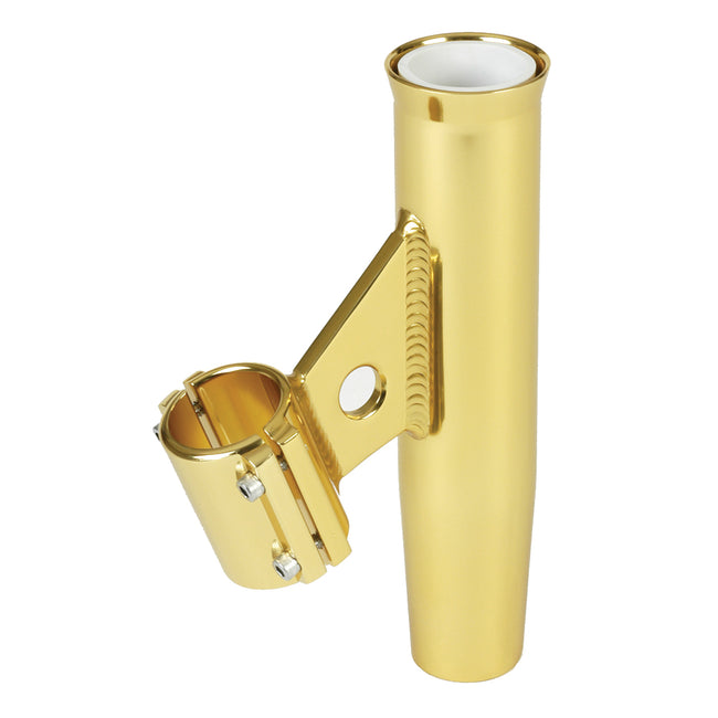 Portacañas con abrazadera Lee - Aluminio dorado - Montaje vertical - Compatible con tubos de 1,900