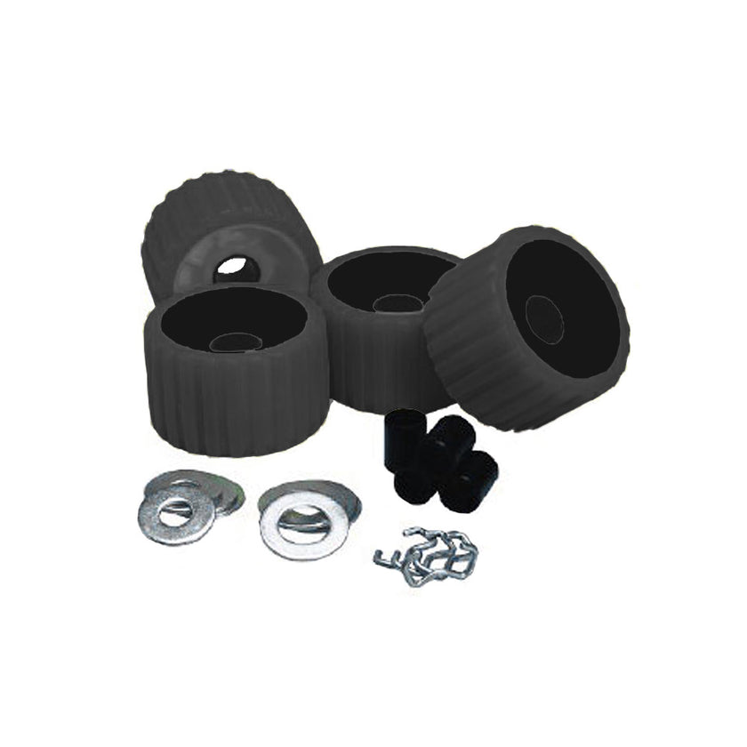 Kit de repuesto de rodillos acanalados CE Smith - Paquete de 4 - Negro [29210]