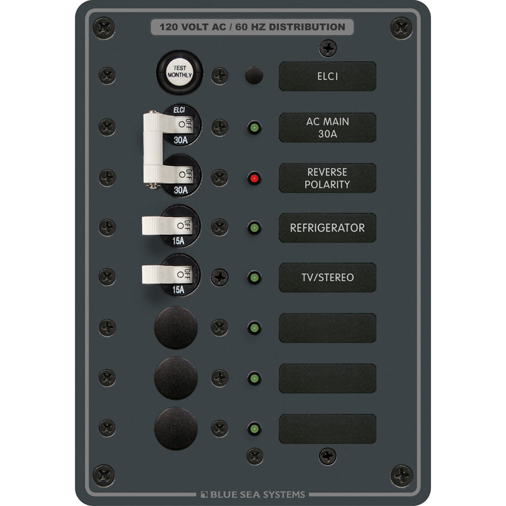 Panel de interruptor diferencial Blue Sea 8101 ELCI de 5 posiciones para CA [8101]
