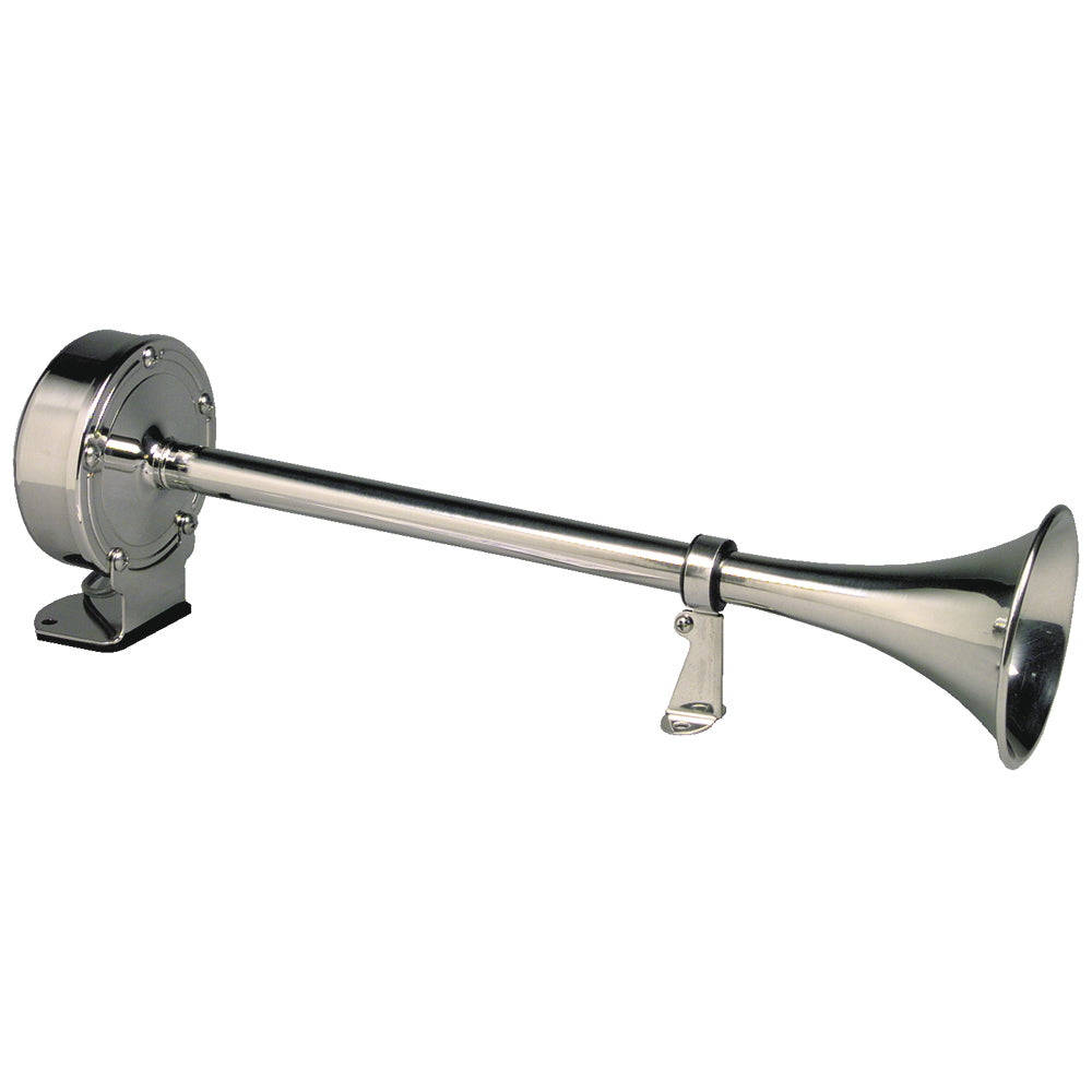Bocina de trompeta simple Schmitt Marine Deluxe totalmente de acero inoxidable - 12 V [10027]