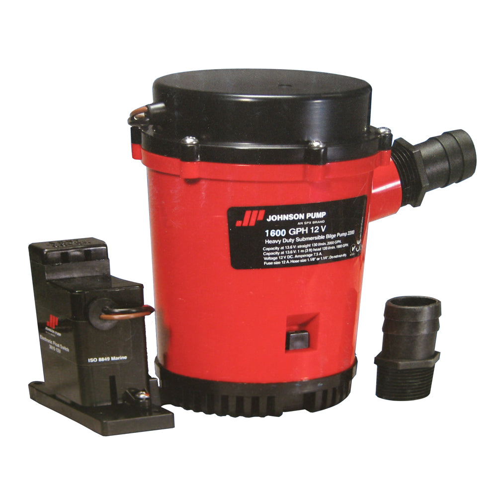 Bomba de achique automática Johnson Pump de 1600 GPH con interruptor magnético, 12 V [01604-00]