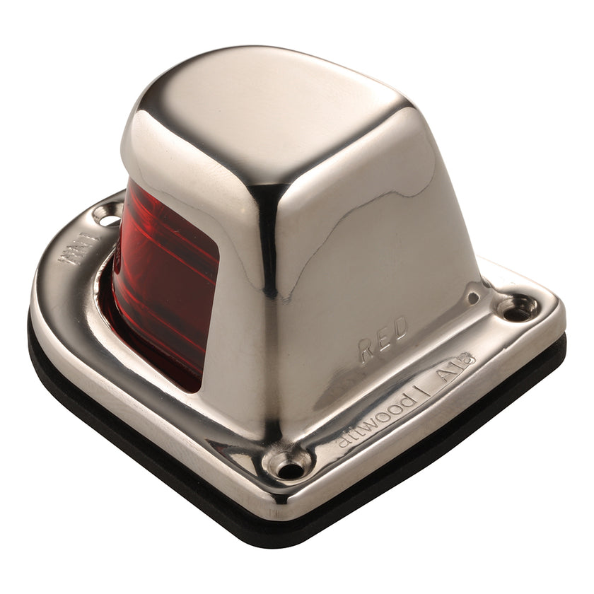 Faro Attwood de 1 milla para cubierta, luz lateral roja, 12 V, carcasa de acero inoxidable [66319R7]