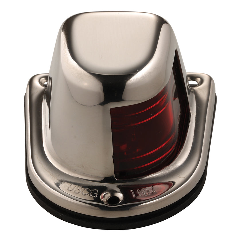 Faro Attwood de 1 milla para cubierta, luz lateral roja, 12 V, carcasa de acero inoxidable [66319R7]