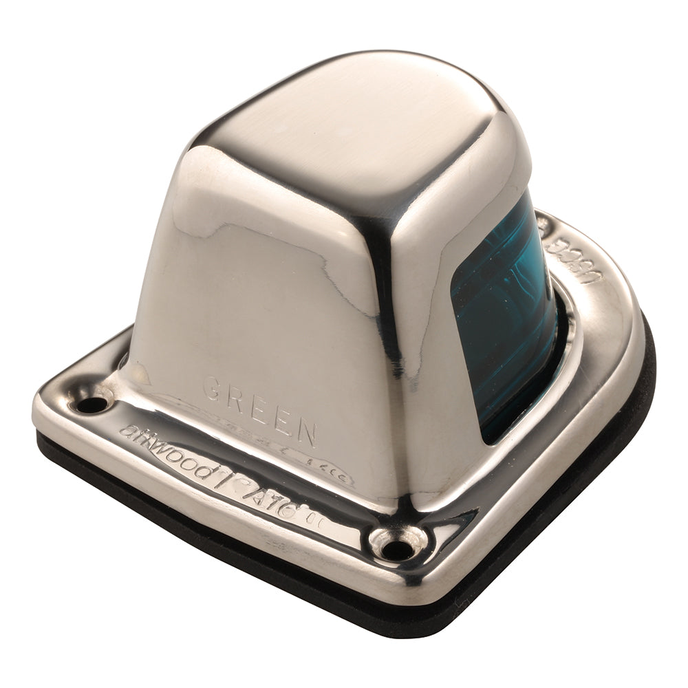 Faro Attwood de 1 milla para cubierta, luz lateral verde, 12 V, carcasa de acero inoxidable [66319G7]