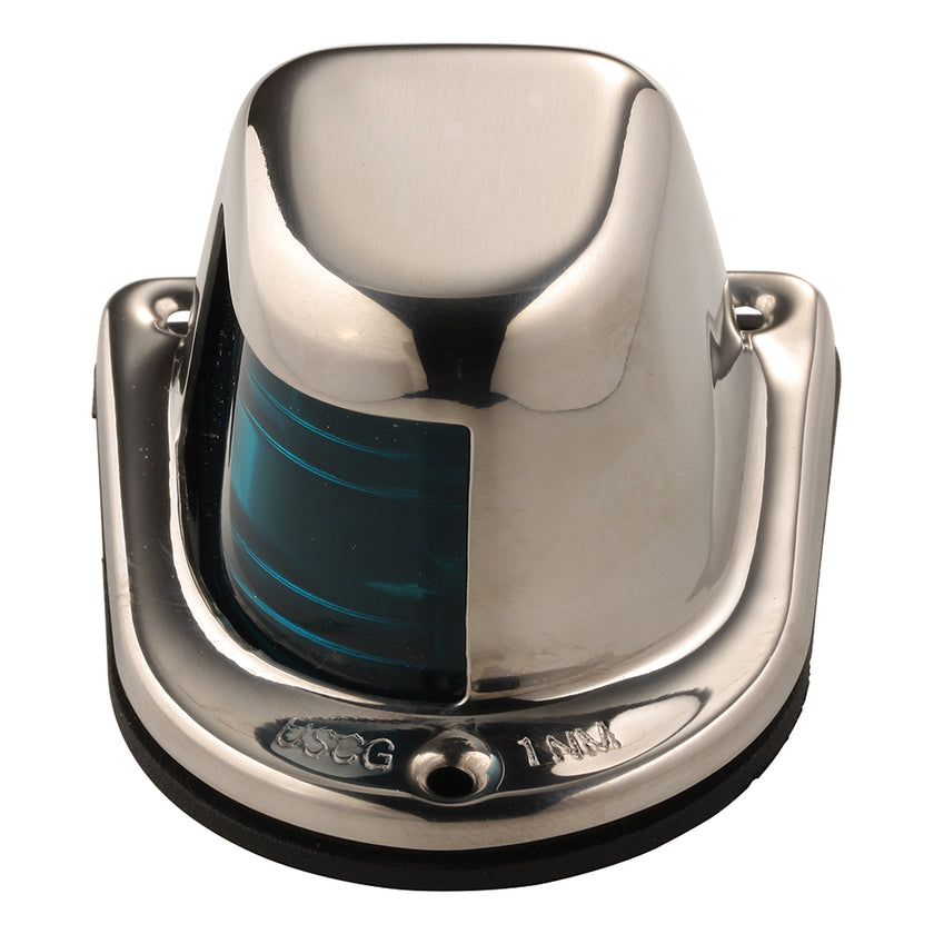 Faro Attwood de 1 milla para cubierta, luz lateral verde, 12 V, carcasa de acero inoxidable [66319G7]