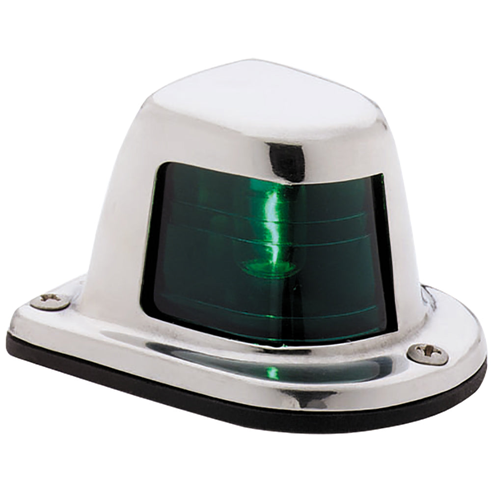 Faro Attwood de 1 milla para cubierta, luz lateral verde, 12 V, carcasa de acero inoxidable [66319G7]
