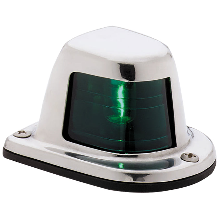Faro Attwood de 1 milla para cubierta, luz lateral verde, 12 V, carcasa de acero inoxidable [66319G7]