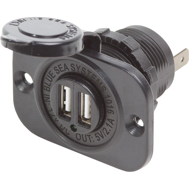 Cargador USB doble Blue Sea - 2 puertos USB con tapa hermética [1016]