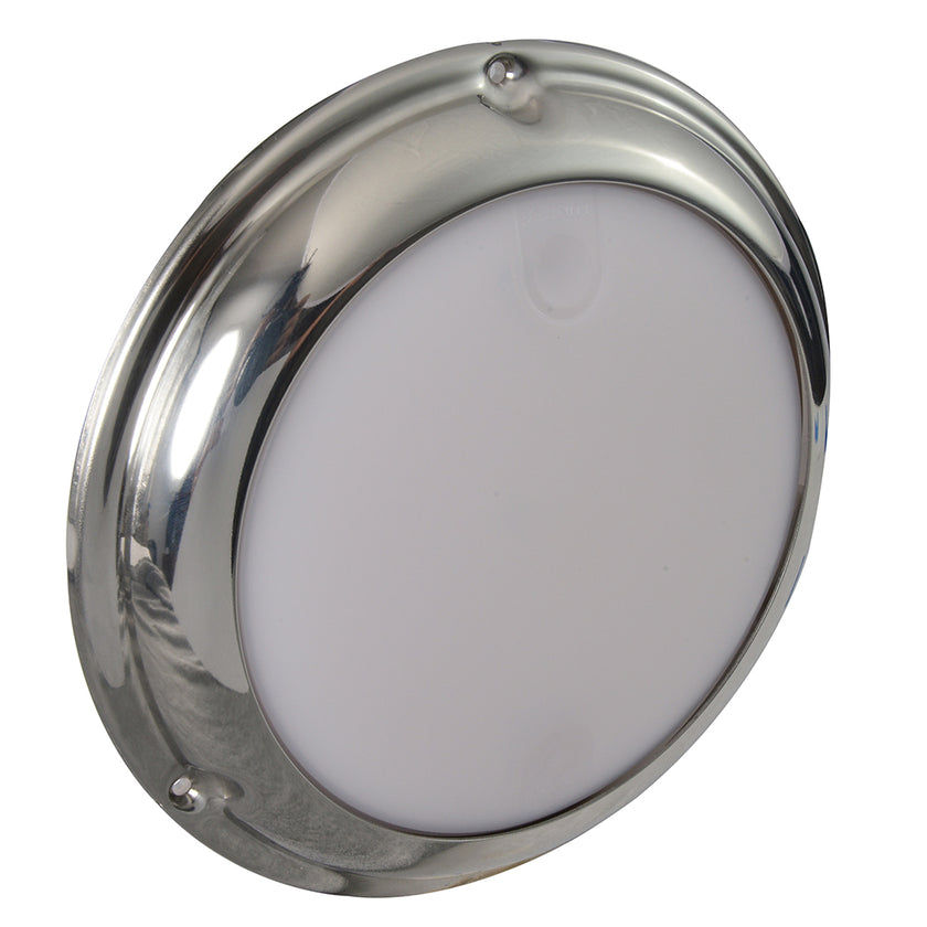 Lumitec TouchDome - Luz de techo - Acabado en acero inoxidable pulido - Atenuación bicolor blanco/azul [101097]