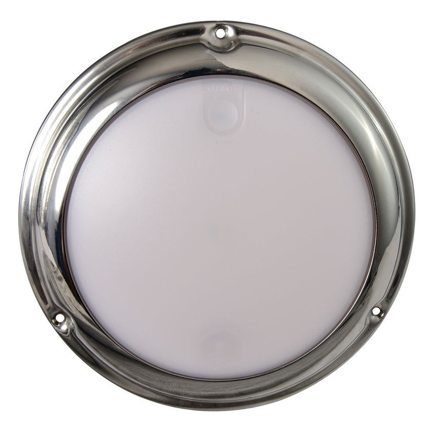 Lumitec TouchDome - Luz de techo - Acabado en acero inoxidable pulido - Atenuación bicolor blanco/azul [101097]