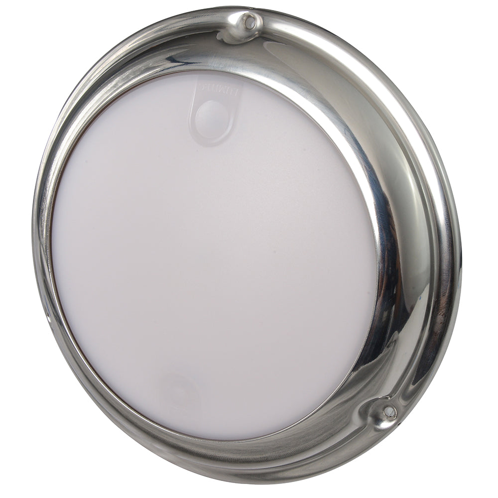 Lumitec TouchDome - Luz de techo - Acabado en acero inoxidable pulido - Atenuación bicolor blanco/rojo [101098]