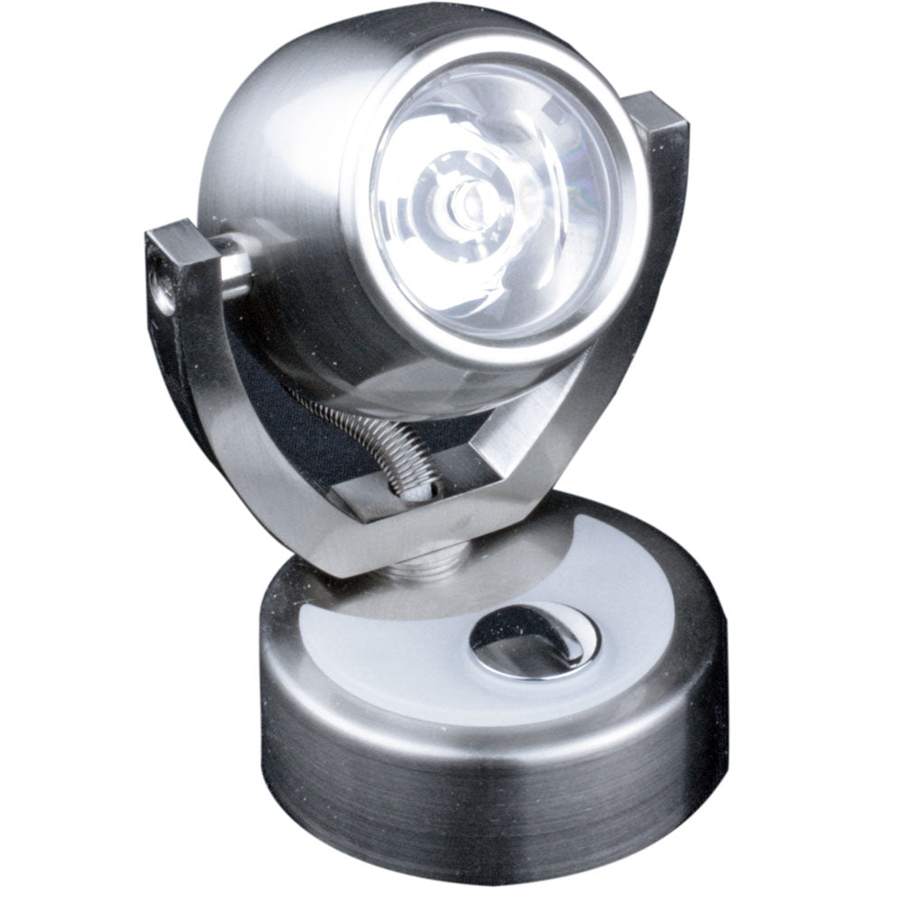Lámpara LED de pared Lunasea con atenuación táctil - Acabado en blanco cálido/níquel cepillado - Luz giratoria [LLB-33JW-81-OT]