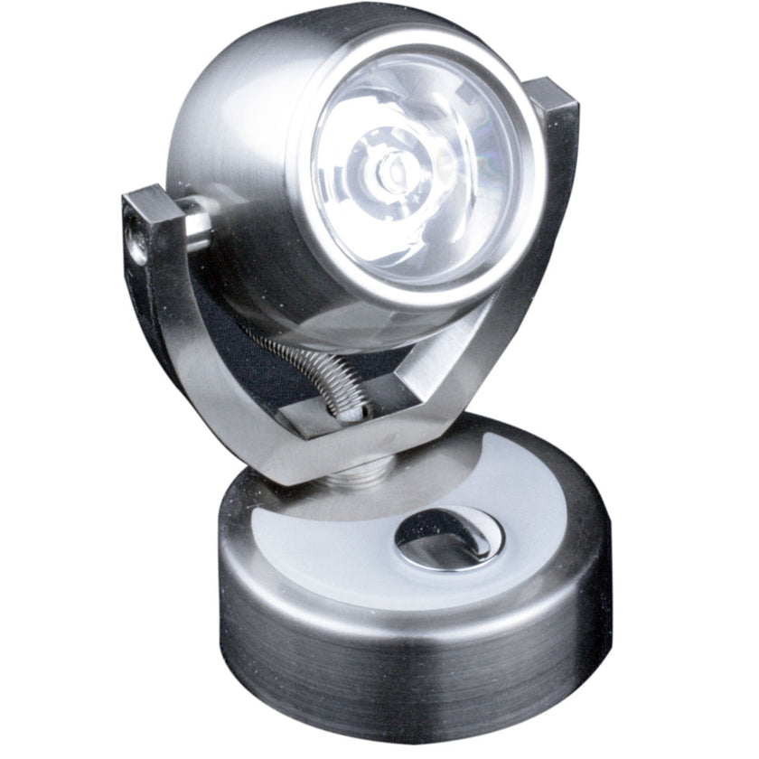 Lámpara LED de pared Lunasea con atenuación táctil - Acabado en blanco cálido/níquel cepillado - Luz giratoria [LLB-33JW-81-OT]