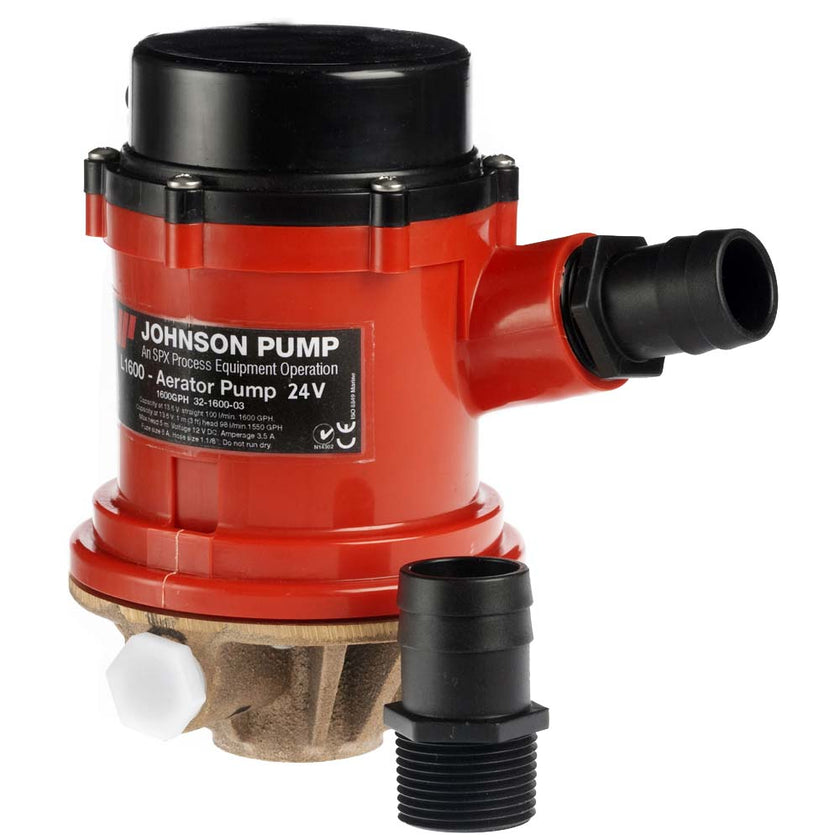 Bomba Johnson Pump Pro Series de 1600 GPH para viveros y pozos de cebo para torneos - 24 V [16004B-24]