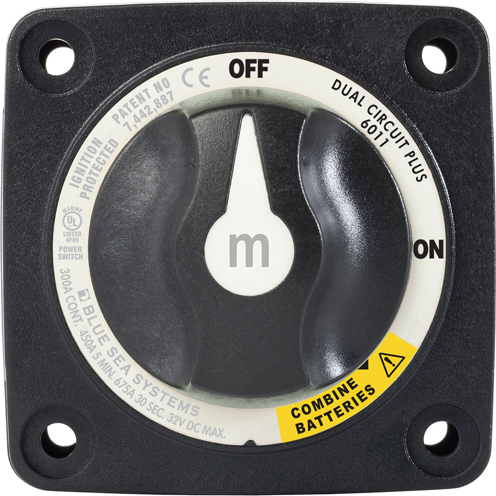 Interruptor de batería Blue Sea 6011200 serie m, circuito doble Plus, negro [6011200]