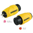 Adaptador recto Marinco de 15 A (macho recto) a conector hembra con bloqueo de 30 A [S15-30]