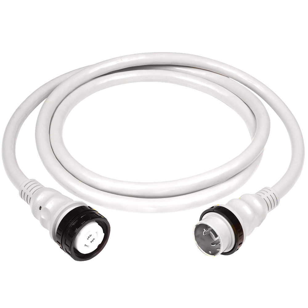 Cable de alimentación de tierra Marinco de 50 A, 125/250 V, 7,62 m, blanco [6152SPPW-25]