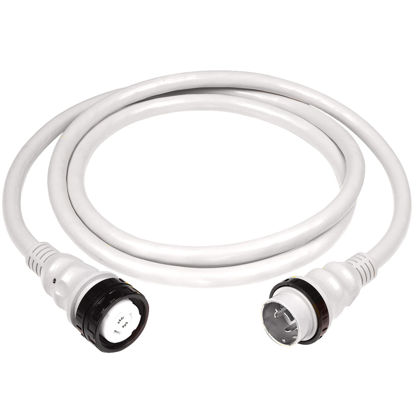 Cable de alimentación de tierra Marinco de 50 A, 125/250 V, 7,62 m, blanco [6152SPPW-25]